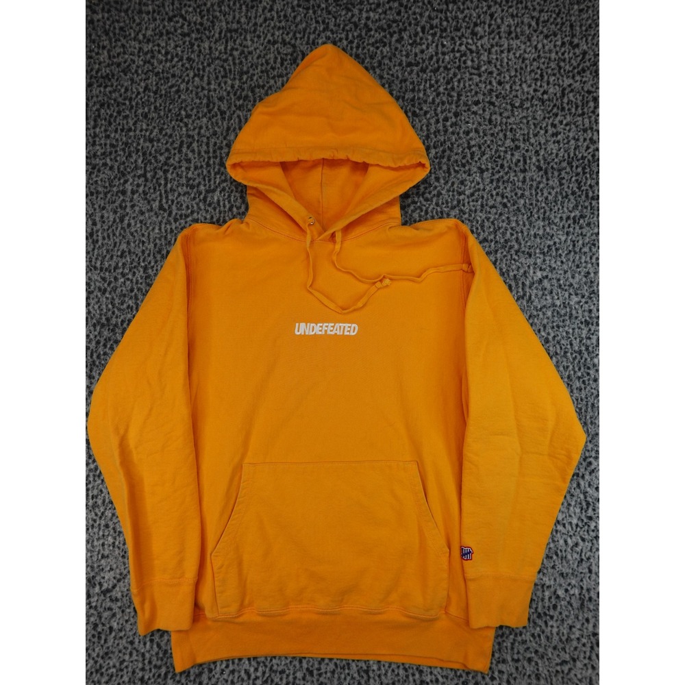 Undefeated Hoodie Mens Large Orange Logo Pullover Sweatshirt Made in Canada